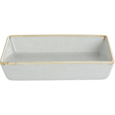 Porland SEASONS pelēks taisnstūrveida šķīvis ar malām 13x10cm, Porland