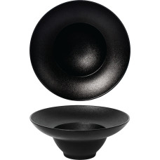 Leela Baralee FINE PLUS DZIĻĀ BĻODA 24CM, AR MALU, MELNA, PORCELĀNS, Leela Baralee