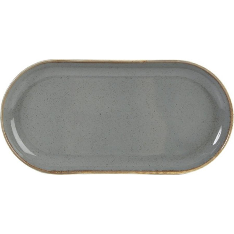 Porland SEASONS tumši pelēks ovāls šķīvis 15x30cm, Porland