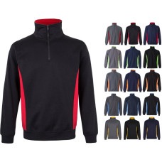 Velilla VL SVAROG. Two-tone terry sweatshirt (260g/m²), in polyester (65%) and cotton (35%) / Grey / Red
