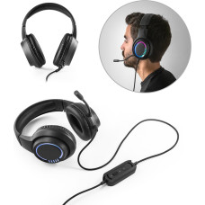 Thorne Headset RGB. ABS gaming headphones with 2m cable, microphone and RGB LED lights / Black