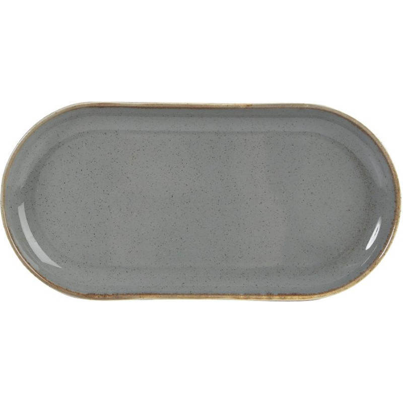 Porland SEASONS tumši pelēks ovāls šķīvis 20x32cm, Porland