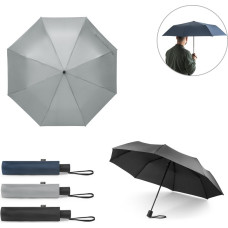 CIMONE. Telescopic umbrella in recycled polyester (100% rPET) 190T pongee with automatic opening / Black