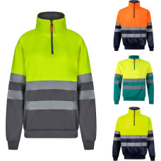 Velilla VL THOR. Two-tone sweatshirt (300g/m²) in polyester fleece (100%) / Grey / Yellow