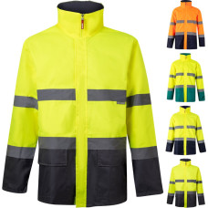 Velilla VL THEMIS. Two-tone parka (190g/m²), in polyester (100%), with PU coating / Green / Yellow