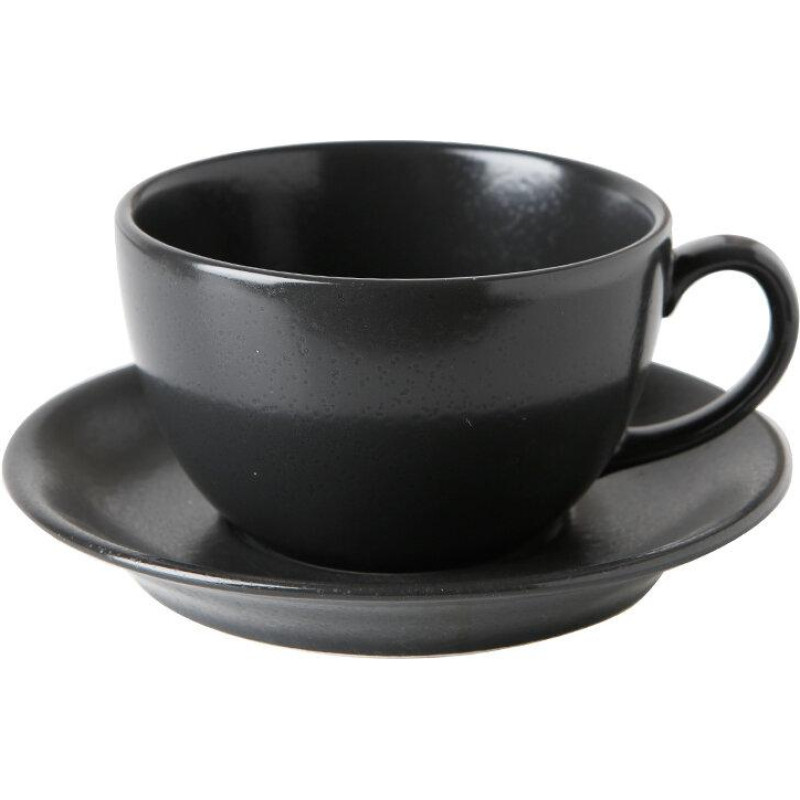 Porland SEASONS MELNA KAPUČINO TASE AR APAKŠTASI 320ML, Porland