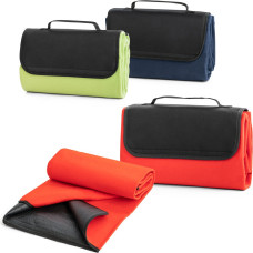 RILEY. Fleece blanket with carry handle and flap (180 g/m²) / Black