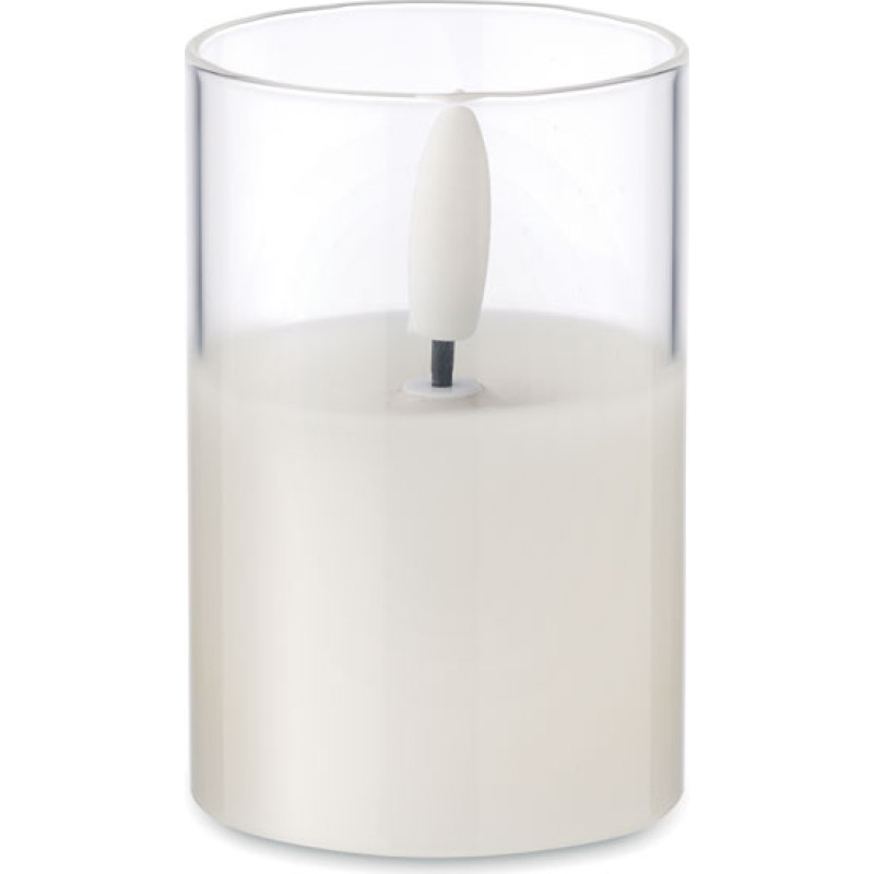 LED wax candle in glass holder