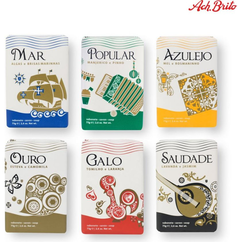 Ach. Brito&reg; LUSITANOS. Soaps based on vegetable soap and enriched with olive oil (75 g)