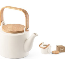 GLOGG. 700 mL ceramic teapot with bamboo lid