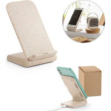 ENGLERT. Smartphone holder with 10W fast wireless charger in recycled ABS (100% rABS) and wheat straw fiber