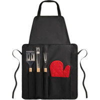 BBQ apron with BBQ tools