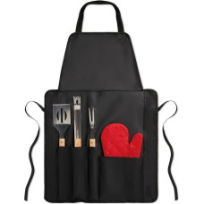 BBQ apron with BBQ tools