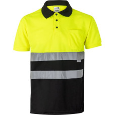 Velilla VL CUPID LARGE. Two-tone bird-eye polo shirt (160g/m²) with short sleeves, in polyester (100%)