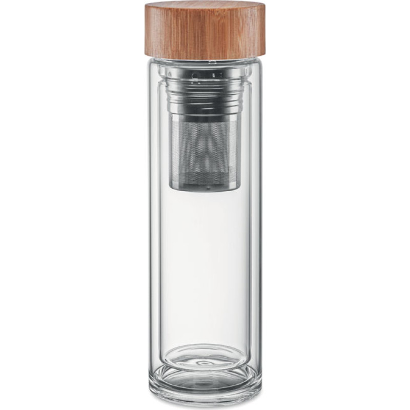 Double wall glass bottle 400ml