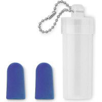 Earplug set in plastic tube