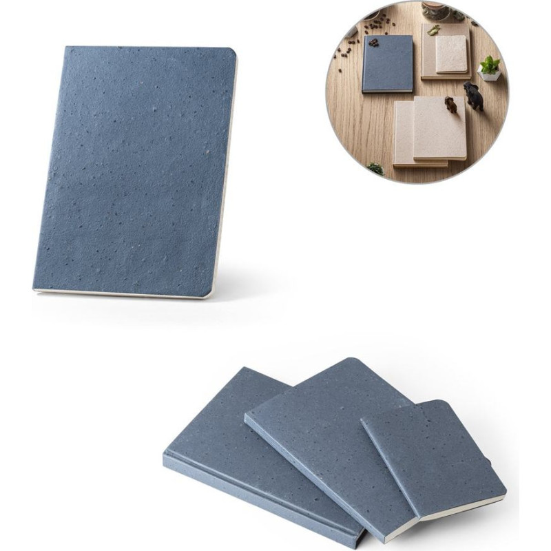 COFFEEPAD SEMI-RIGID. A5 notepad with semi-rigid cover made from coffee husk waste (65%)