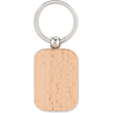 Rectangular wooden key ring