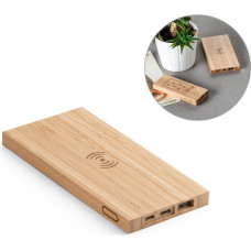 FITCH. Power bank 5.000 mAh with 5W wireless charger in bamboo