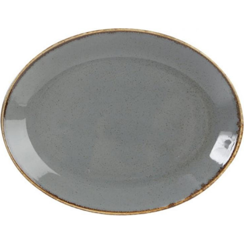 Porland SEASONS tum&scaron;i pelēks ovāls &scaron;ķīvis 30cm, Porland