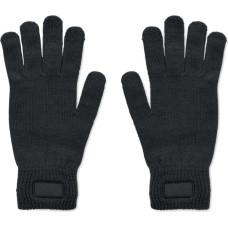 Knitted gloves in RPET