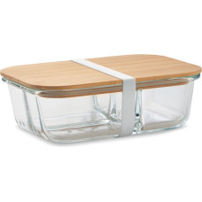 Glass lunch box with bamboo lid