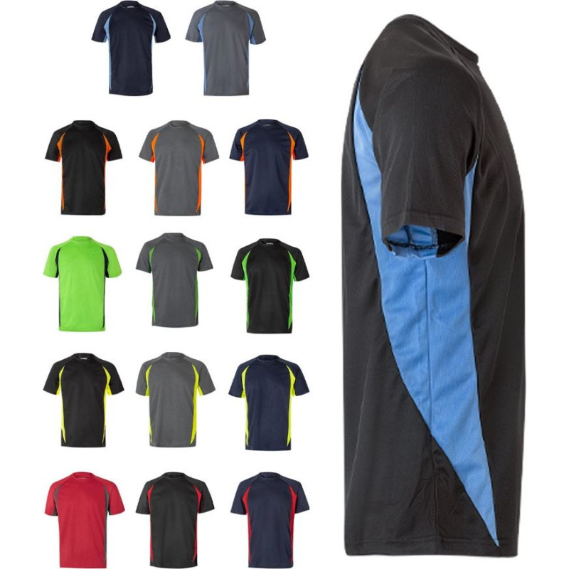 Velilla VL SLAYER. Two-tone bird-eye technical t-shirt (160g/m&sup2;), in polyester (100%)