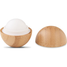 Lip balm in round bamboo case