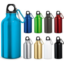 LANDSCAPE S. Aluminium sports bottle with carabiner 400 mL