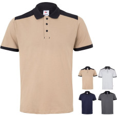 Velilla VL VELES. Two-tone stretch piqué polo shirt (200g/m²) with short sleeves, in polyester (96%) and elastane (4%)