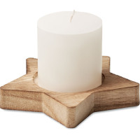 Candle on star wooden base