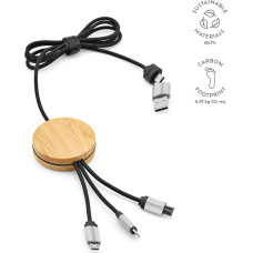 Feynman 5-in-1 Cable Bamboo and rPET. Backlit logo