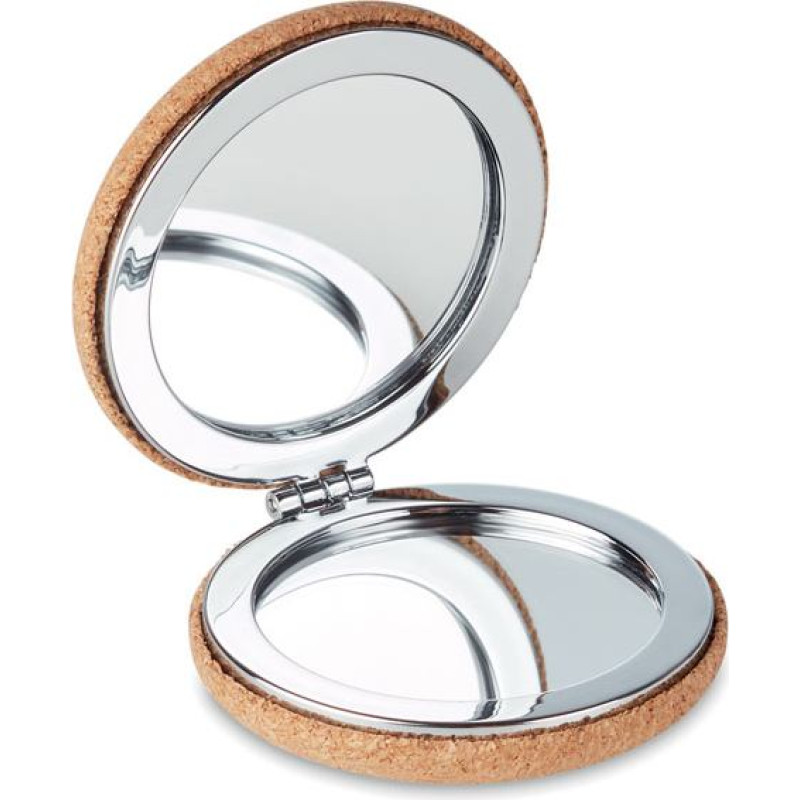 Pocket mirror with cork cover