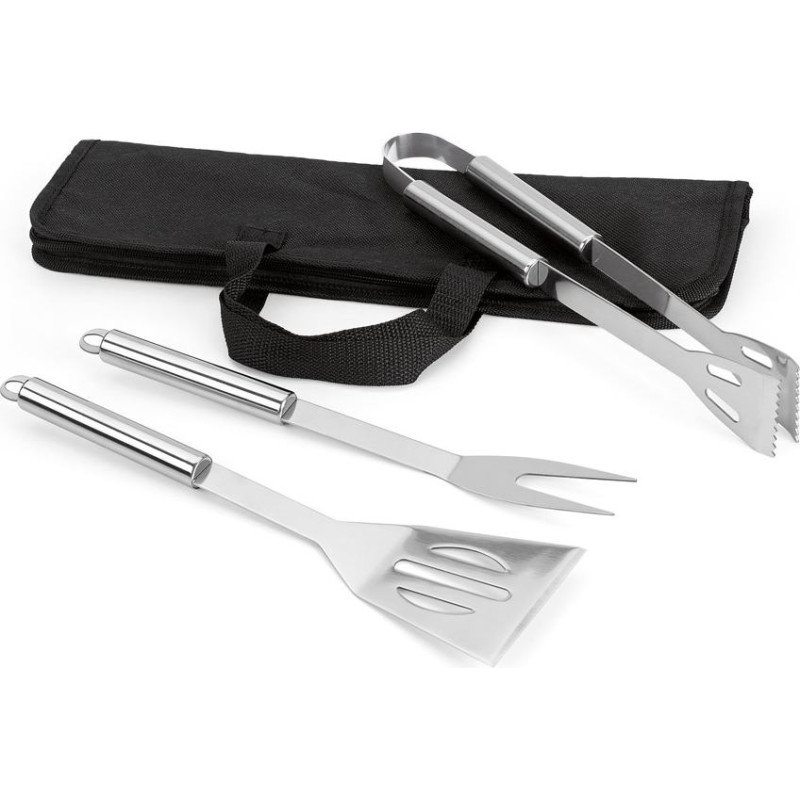 SOARES. Barbecue set with 3 stainless steel pieces