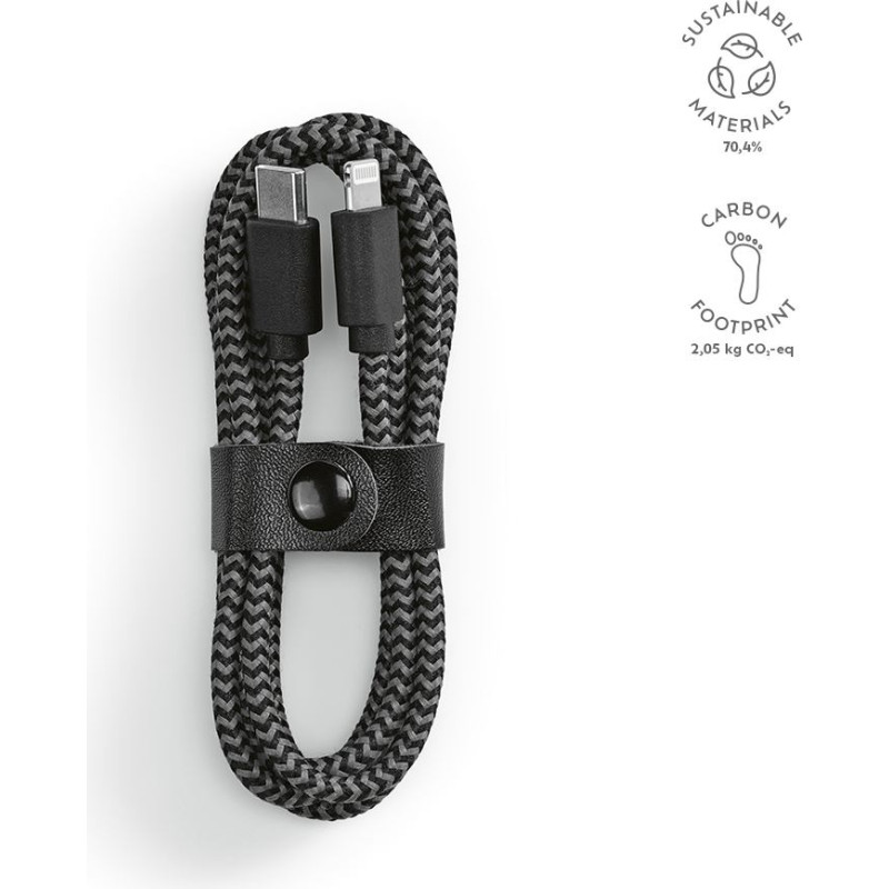 Ramanujan Cable rPET. 1m USB-C to Lightning. Fast Charge