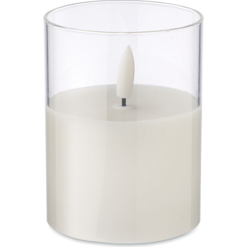 LED wax candle in glass holder
