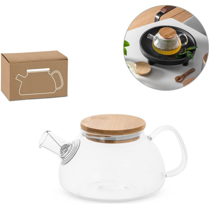 SNEAD. Borosilicate glass teapot with bamboo lid 750 mL